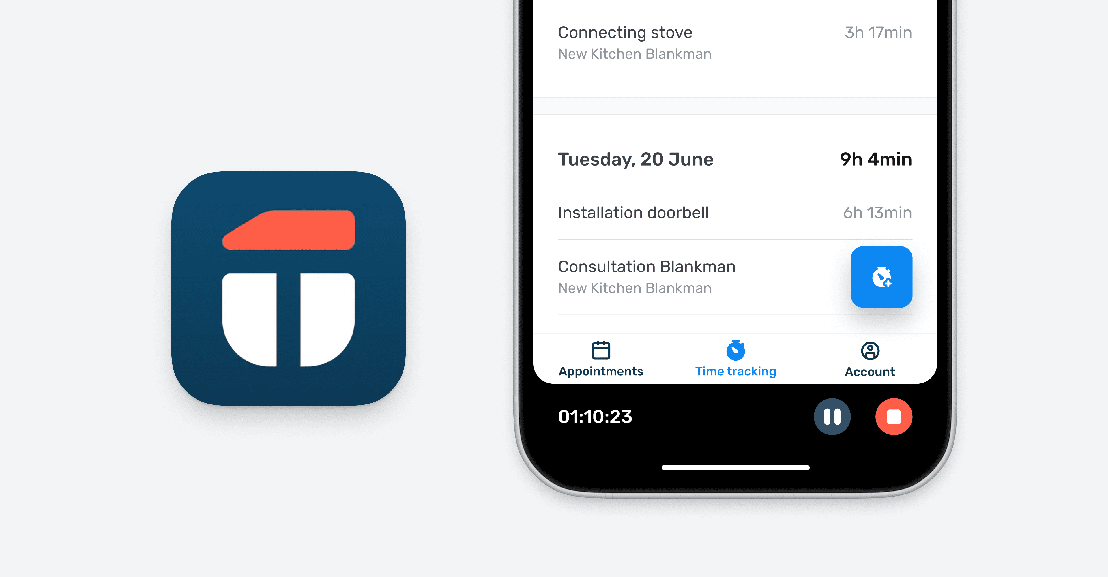 Designing time tracking for craftsmen
